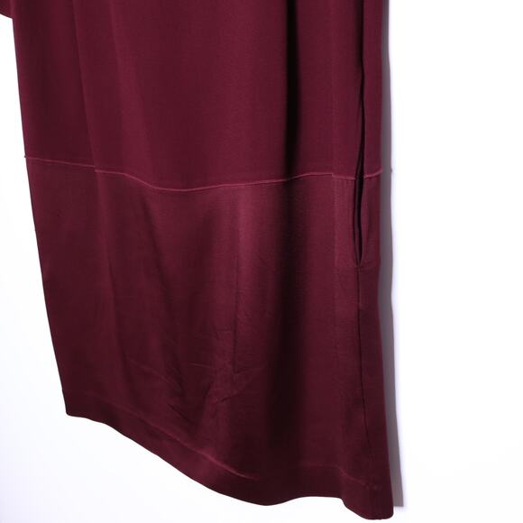 JENNIFER TATTANELLI Panel Shift Dress Burgundy Half Sleeves Women's 40/ US 8 - Picture 9 of 13